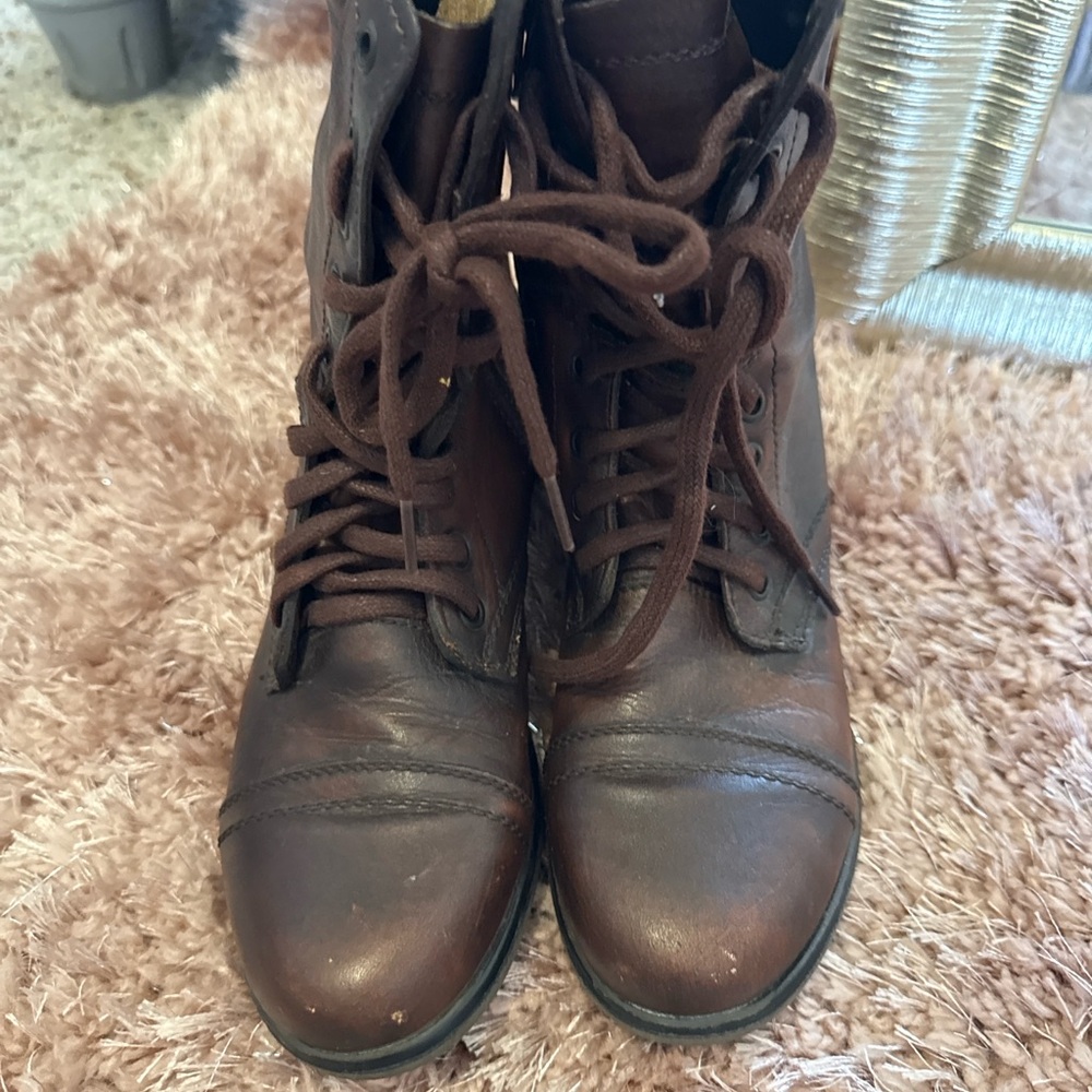 Steve Madden Dark Brown Combat Boots
